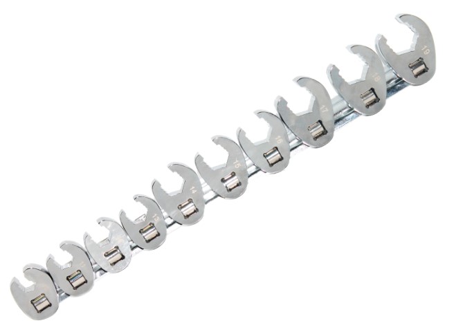 SP FLARE CROWFOOT NUT WRENCH RAIL 3/8''DR METRIC 10PC 